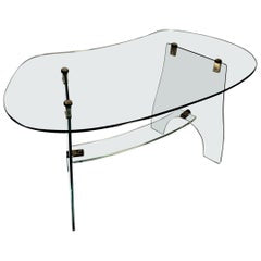 Fontana Arte, table basse en verre et laiton