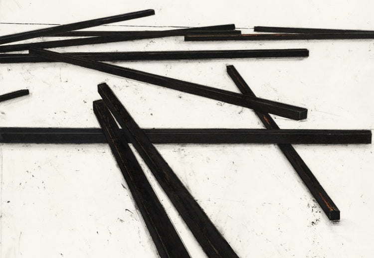 Bernar Venet, tapisserie Lignes droites – Dispersions, détail