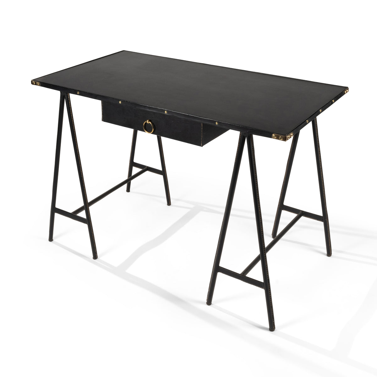 Jacques Adnet – Bureau tréteaux noir – vue 4