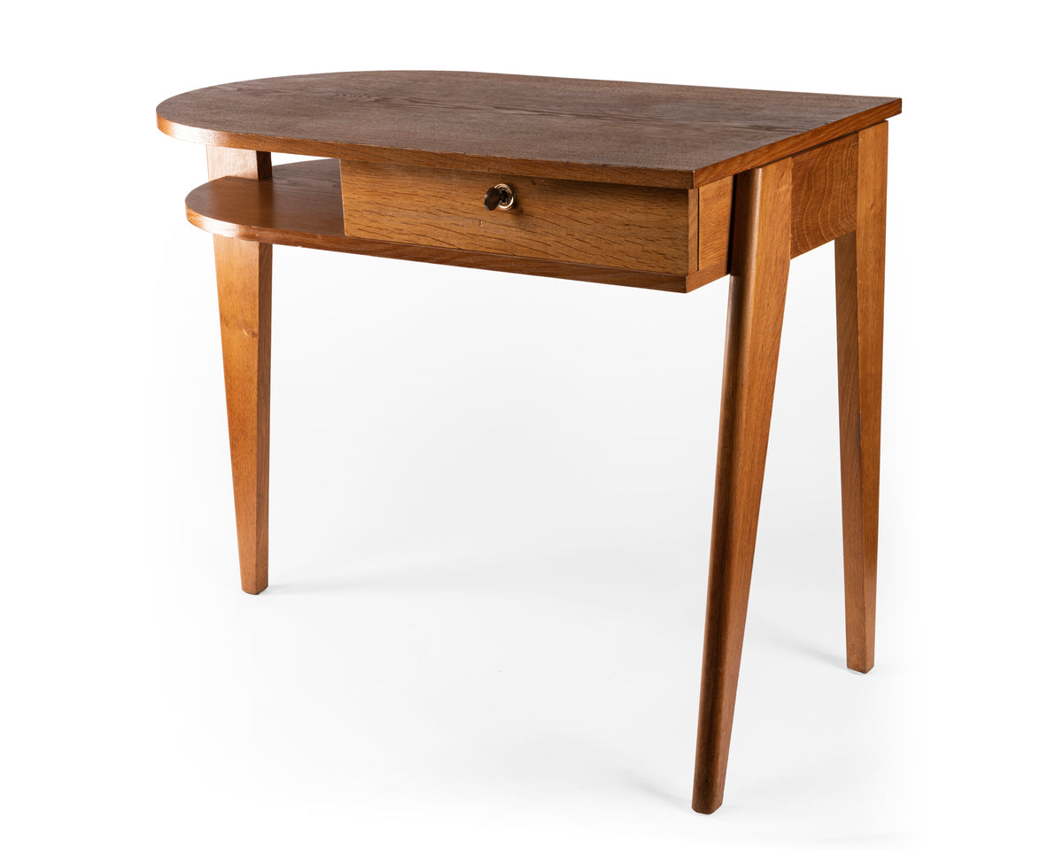 Jacques Adnet – Bureau tripode en chêne – vue 4