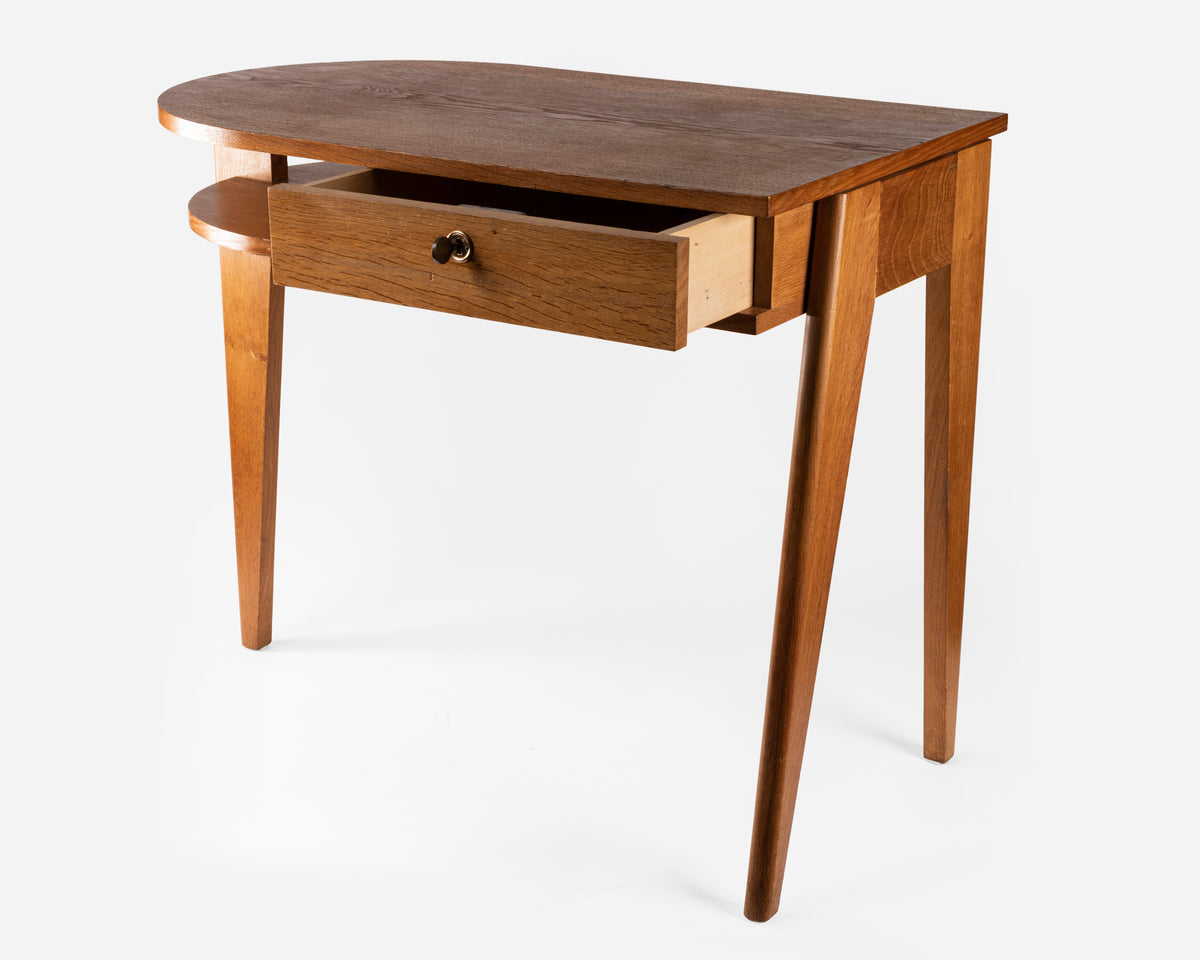 Jacques Adnet – Bureau tripode en chêne – vue 5