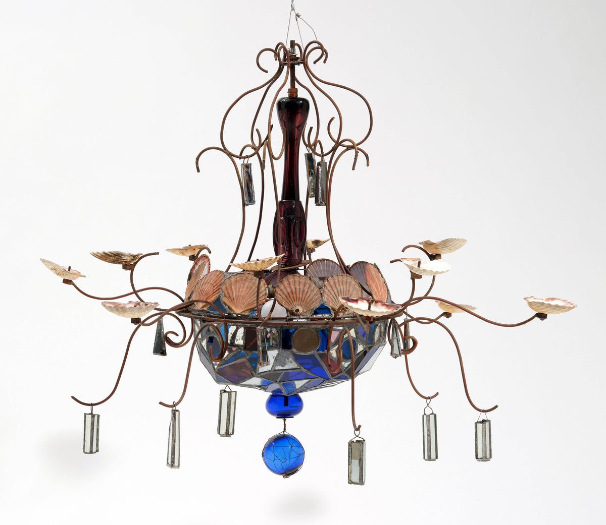 Lustre d'André Dubreuil et Tom Dixon, 1985, autre vue d'ensemble sur fond blanc