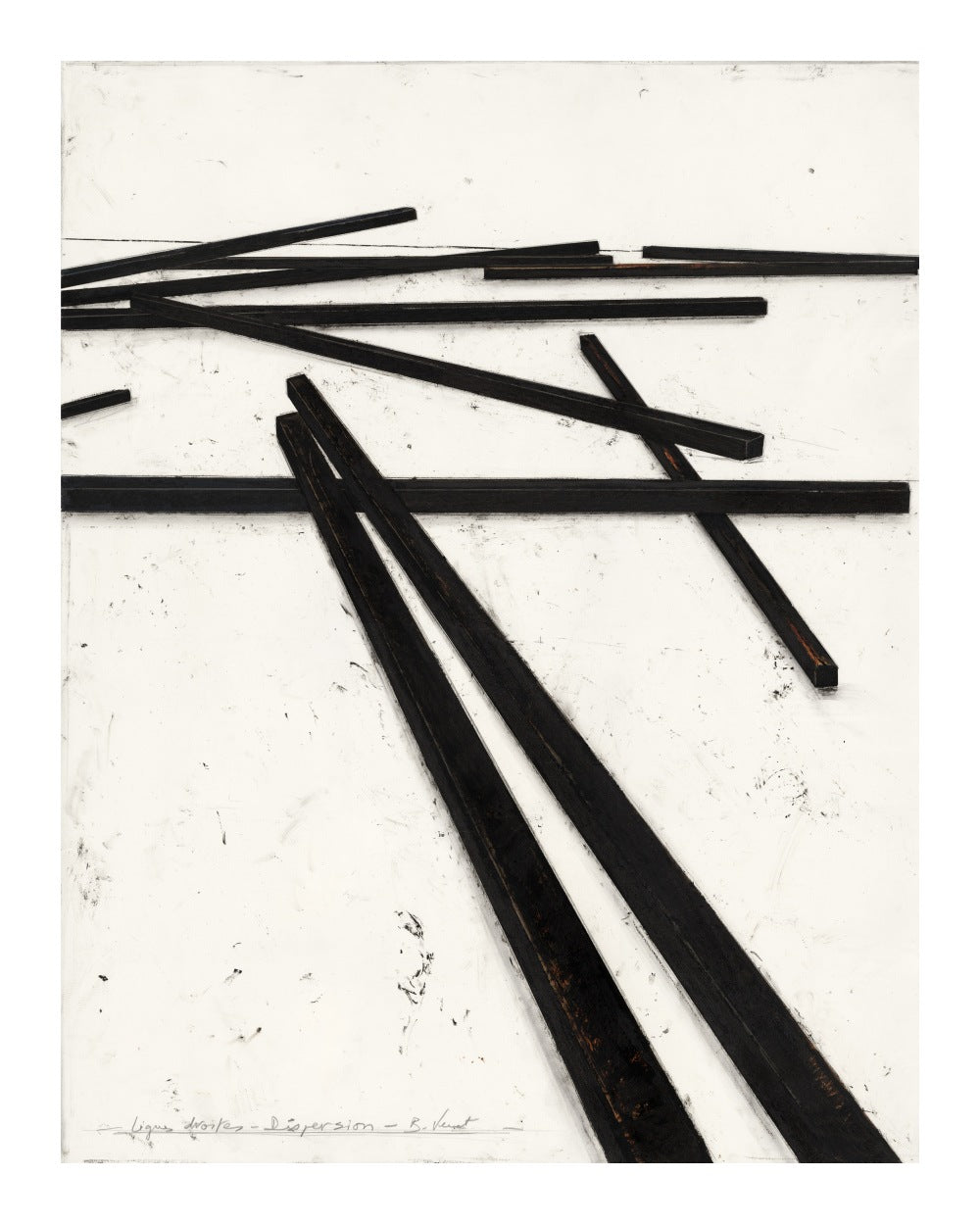 Bernar Venet, tapisserie « Lignes droites – Dispersions », 2019