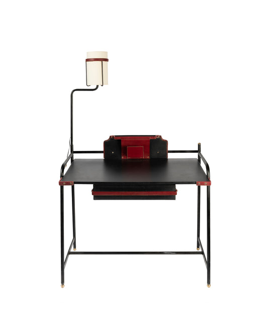 Jacques Adnet – Bureau à lampe intégrée – vue d'ensemble