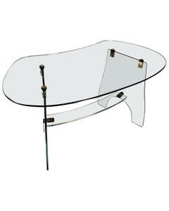 Fontana Arte – Table basse en verre et laiton doré – vue d'ensemble