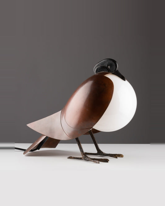 Lampe « Pigeon » de François-Xavier Lalanne, 1991, en cuivre et bronze